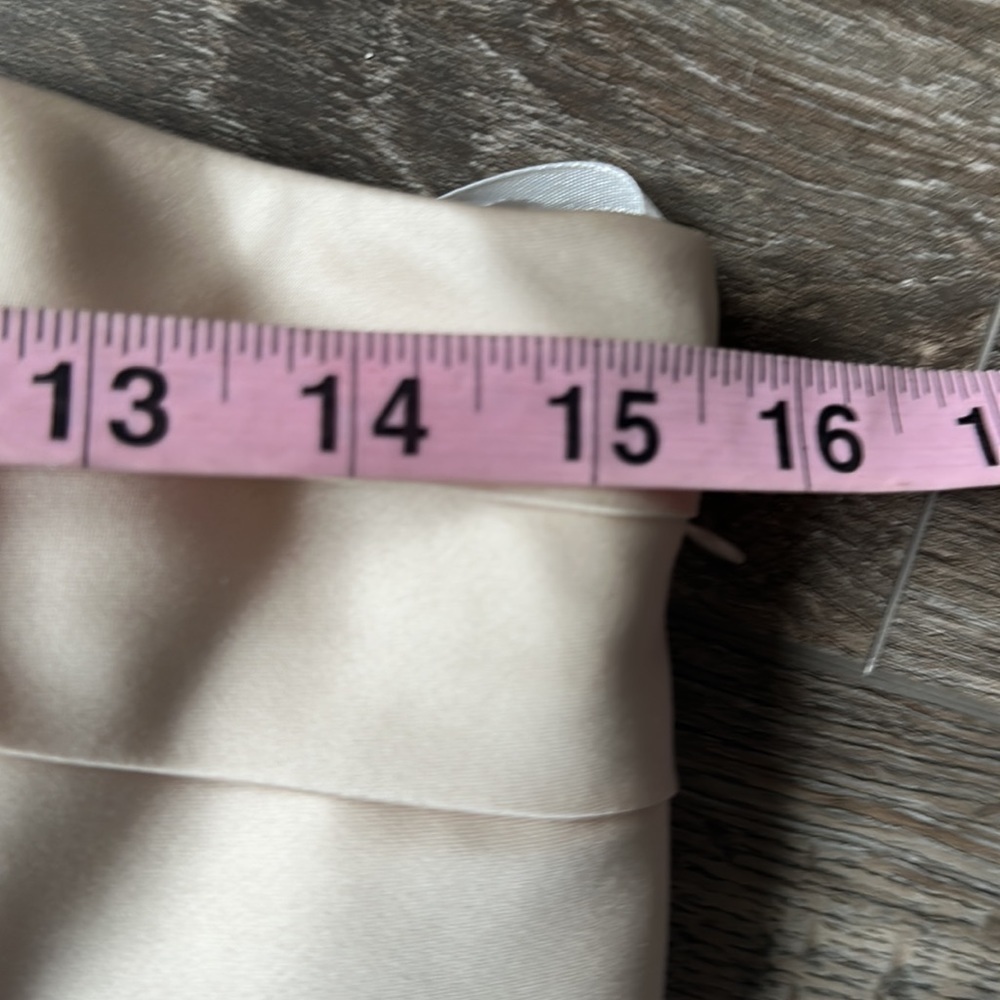 Bari Jay dress light golden ivory, pleated size 8 strapless - Picture 4 of 12